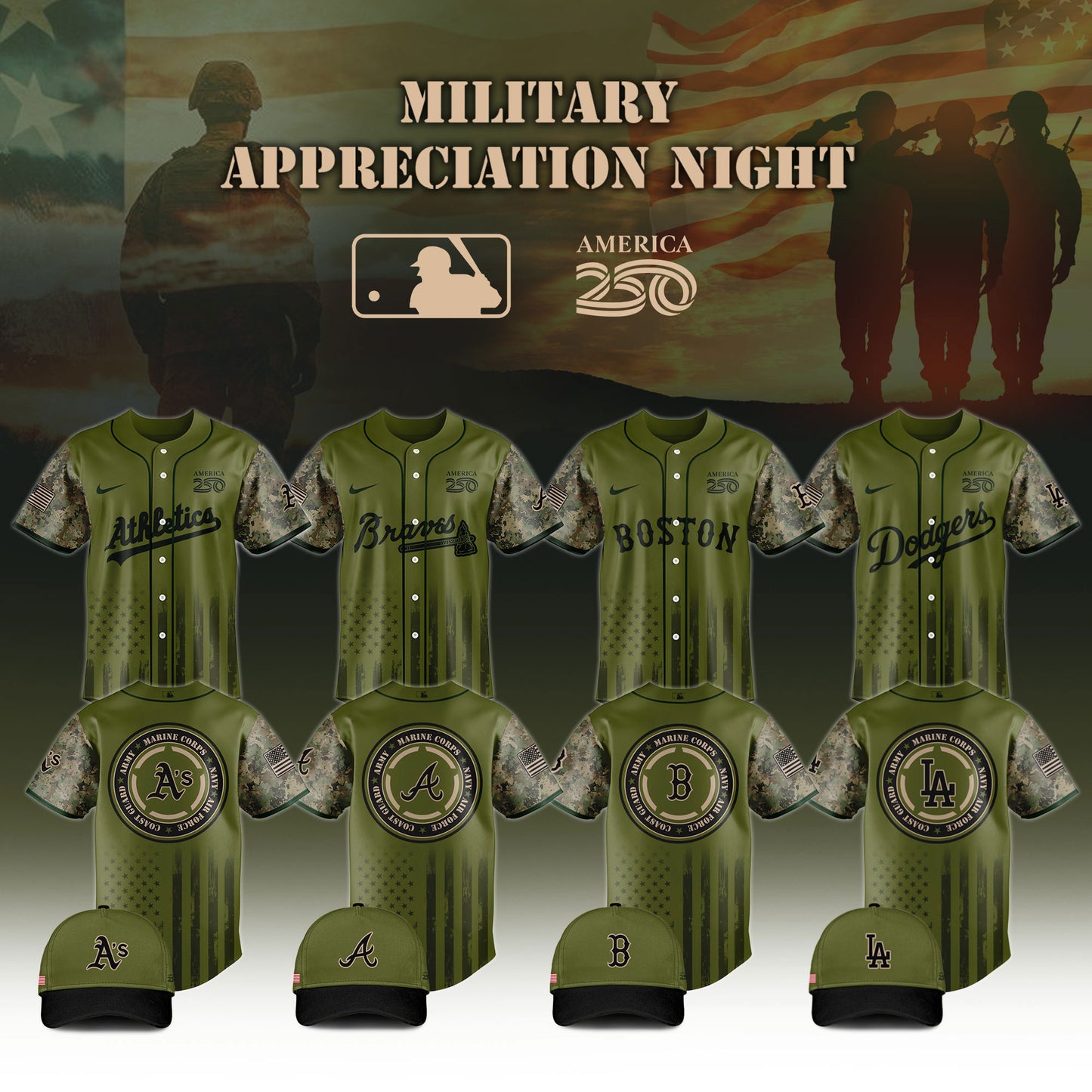 .Baseball x Military Appreciation 250 America Jersey Limited Edition 2026 V1