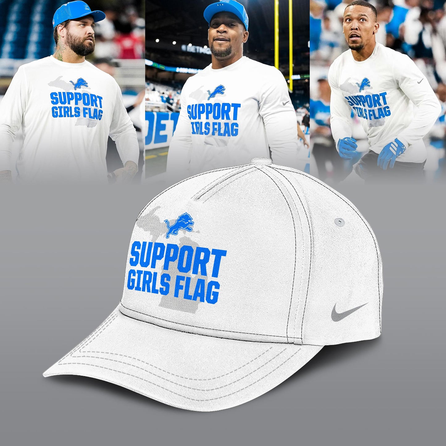 _ .Detroit Lions “Support Girls Flag” Limited Edition Hoodie
