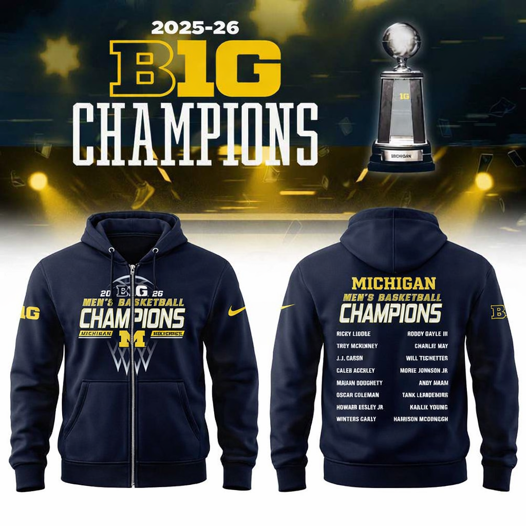Michigan Men’s Basketball 2026 Big Ten Regular Season Title Zip Hoodie