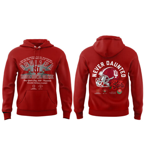 . The 2026 Rose Bowl Champion Indiana Hoosiers Red Hoodie V2