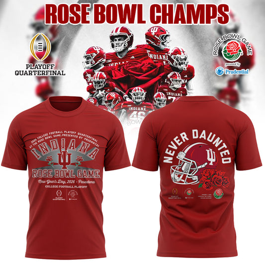 . The 2026 Rose Bowl Champion Indiana Hoosiers Red Shirt V2