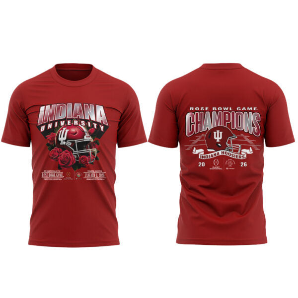 . The 2026 Rose Bowl Champion Indiana Hoosiers Red Shirt V3