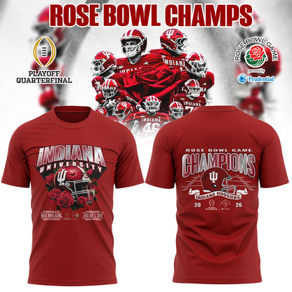 . The 2026 Rose Bowl Champion Indiana Hoosiers Red Shirt V3