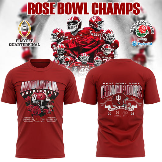 . The 2026 Rose Bowl Champion Indiana Hoosiers Red Shirt V3