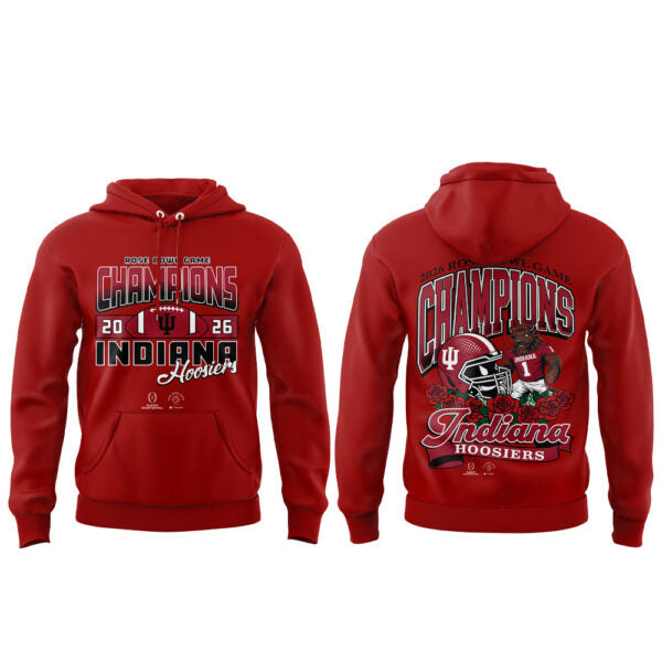 . The 2026 Rose Bowl Champion Indiana Hoosiers Red Hoodie