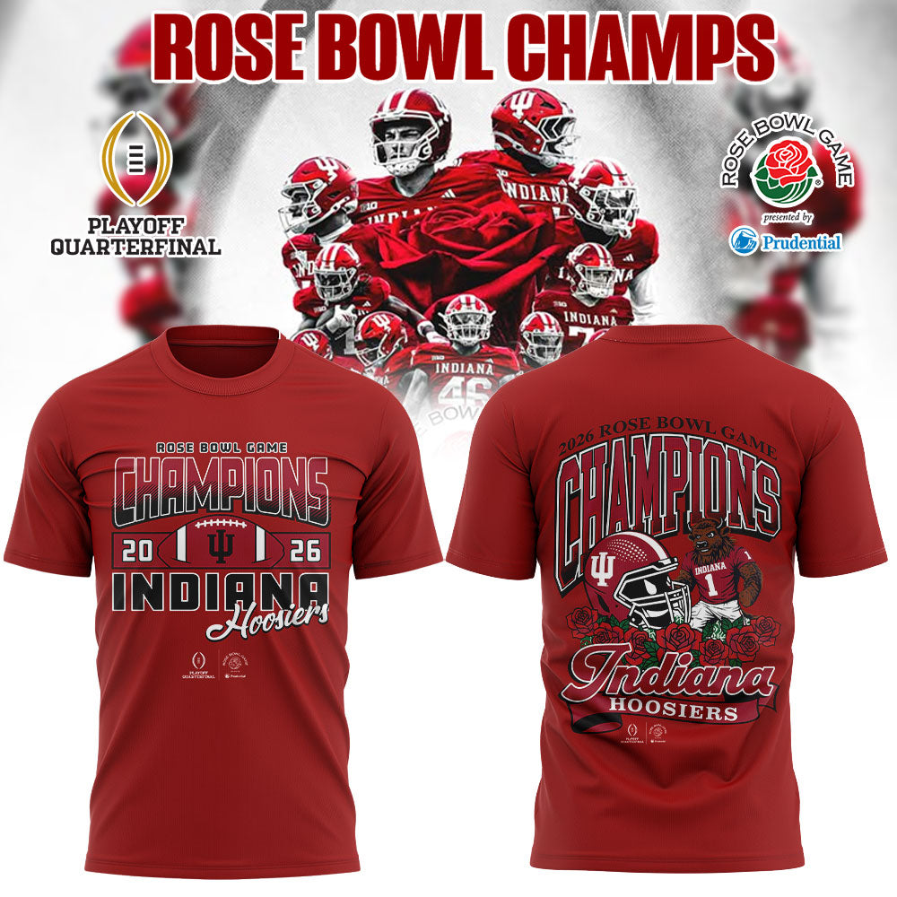 . The 2026 Rose Bowl Champion Indiana Hoosiers Red Shirt