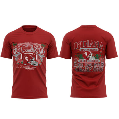 . The 2026 Rose Bowl Champion Indiana Hoosiers Red Shirt V4