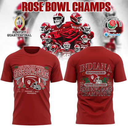 . The 2026 Rose Bowl Champion Indiana Hoosiers Red Shirt V4