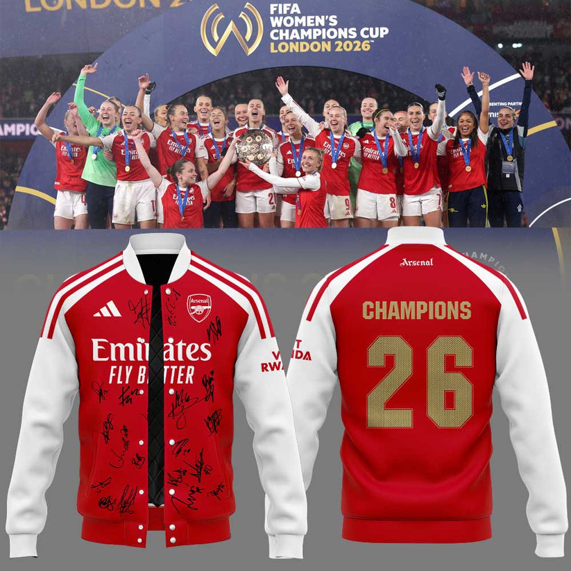 Arsenal FIFA Womens Champions Cup 2026 Winners SIgnature Jacket