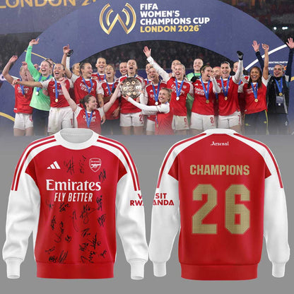 Arsenal FIFA Womens Champions Cup 2026 Winners Signature Sweatshirt