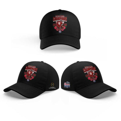 . Indiana Hoosiers Peach Bowl Champion 2026 Black Football Jersey