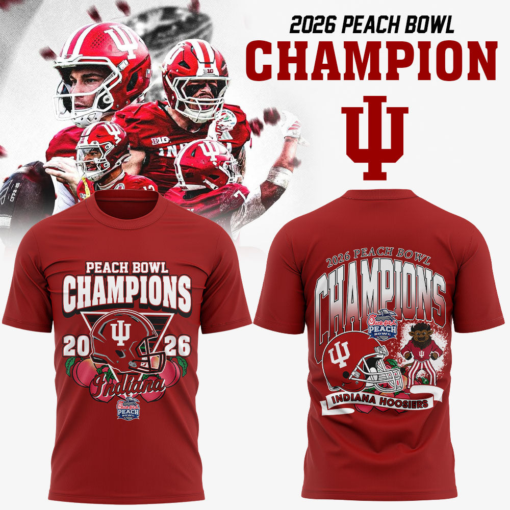 . Indiana Hoosiers Peach Bowl Champion 2026 Red Shirt