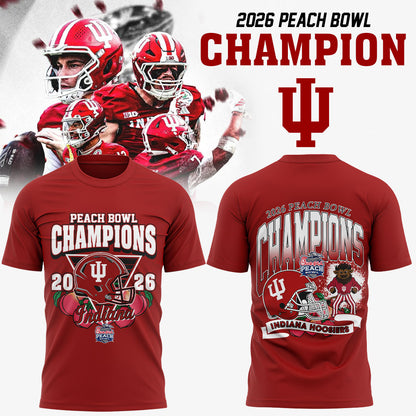 . Indiana Hoosiers Peach Bowl Champion 2026 Red Shirt