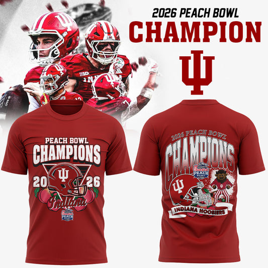 . Indiana Hoosiers Peach Bowl Champion 2026 Red Shirt
