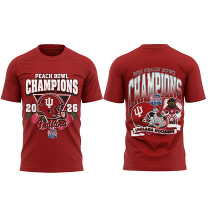 . Indiana Hoosiers Peach Bowl Champion 2026 Red Shirt