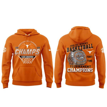 Texas Longhorns 2026 SEC Women’s Basketball Tournament Champions Hoodie V2