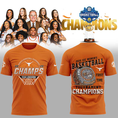 Texas Longhorns 2026 SEC Women’s Basketball Tournament Champions Shirt V2
