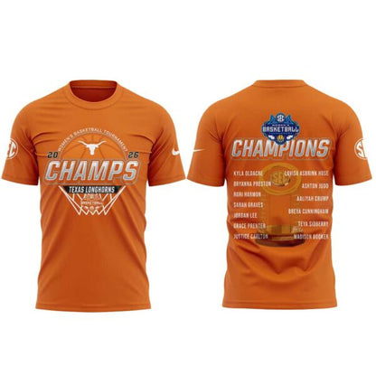 Texas Longhorns 2026 SEC Women’s Basketball Tournament Champions Shirt