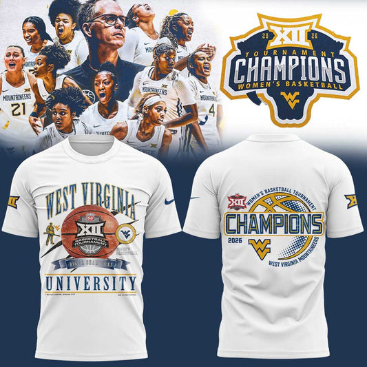 WVU Women’s Basketball 2026 Big 12 Women’s Basketball Tournament Championship White Shirt V2