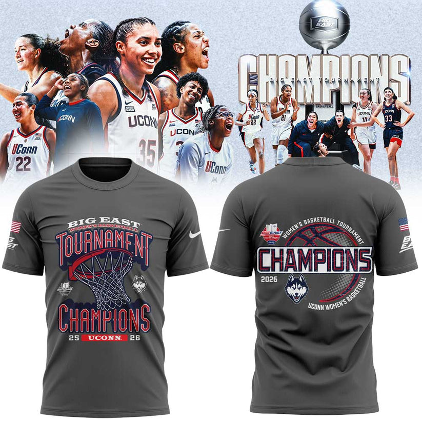 UConn Women’s Basketball 2026 BIG EAST Tournament Champions Gray Shirt