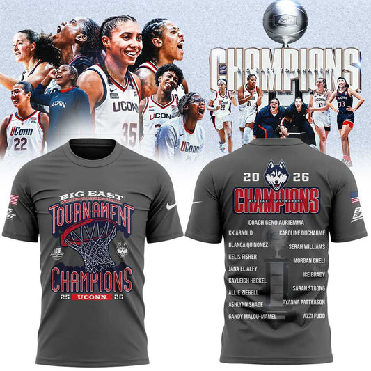 UConn Women’s Basketball 2026 BIG EAST Tournament Champions Gray Shirt