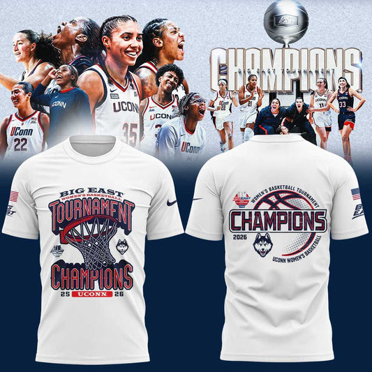 UConn Women’s Basketball 2026 BIG EAST Tournament Champions White Shirt V2