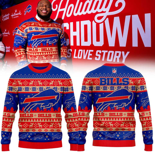 B Bills Holiday Combo Ugly Sweatshirt