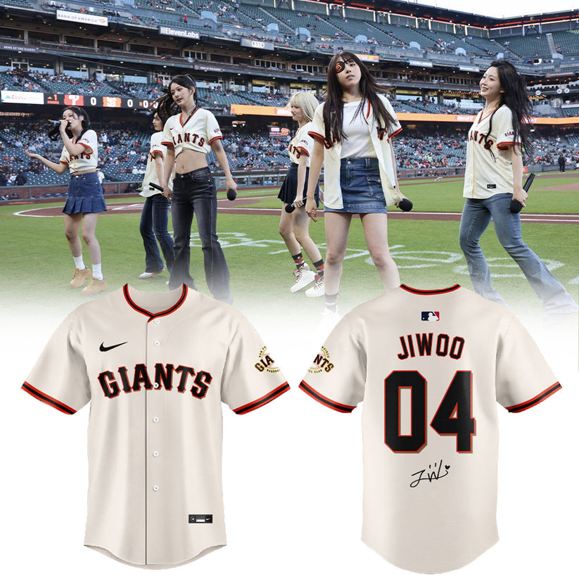SF Giants x Jiwoo NMIXX Is Loving Their Time At Oracle Park Jersey