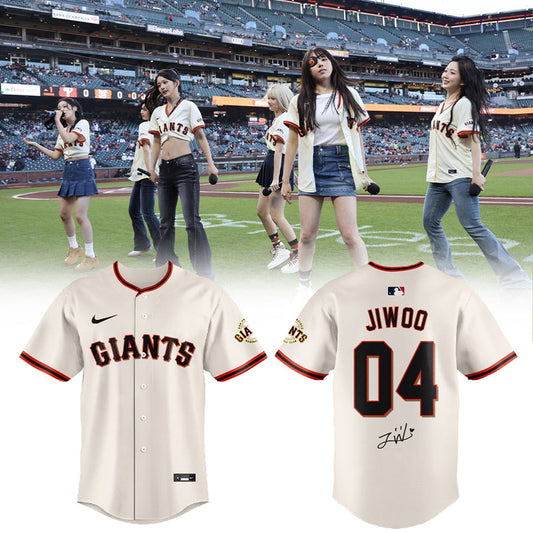 SF Giants x Jiwoo NMIXX Is Loving Their Time At Oracle Park Jersey