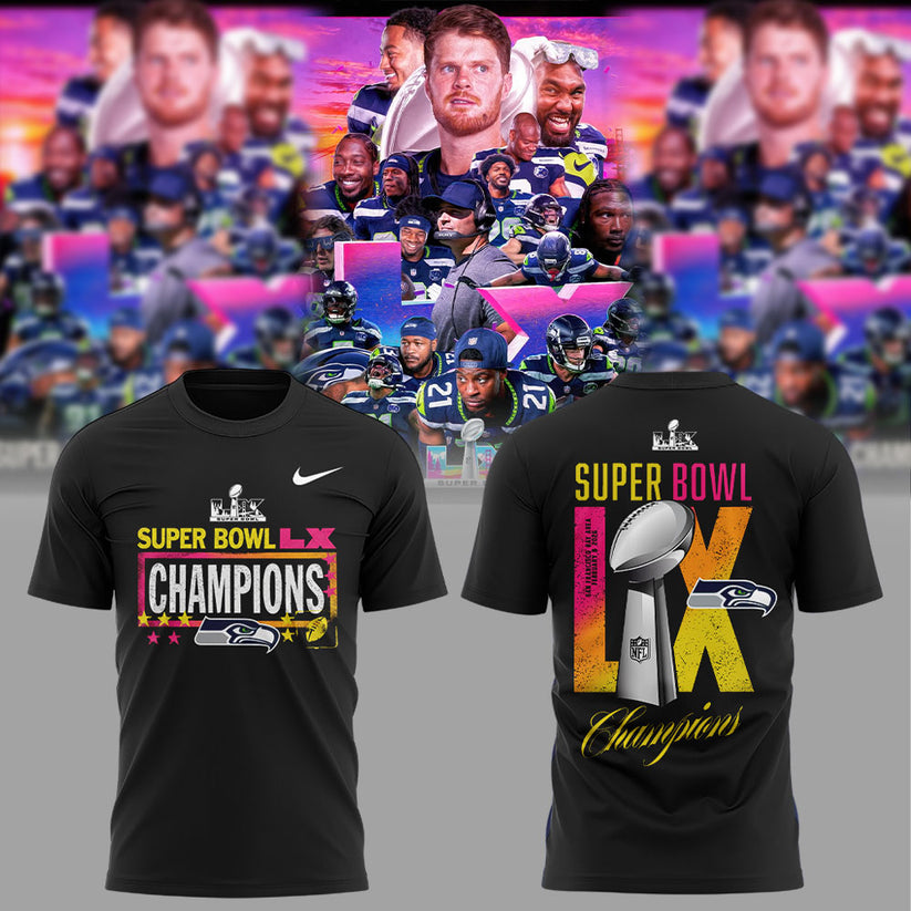 Seattle Seahawks Super Bowl LX Champions Limited Edition T.shirt