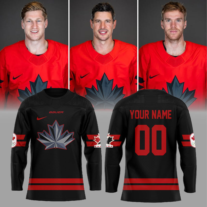 Hockey Canada New Uniforms for 2026 Winter Olympics Black Hockey Jersey Custom Name, Number For Fans