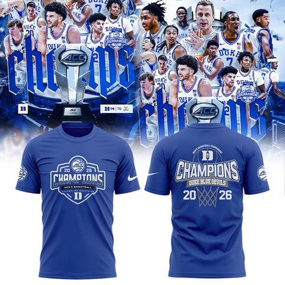Duke Blue Devils 2026 T.Rowe Price ACC Men’s Basketball Tournament Champions Blue Shirt V2