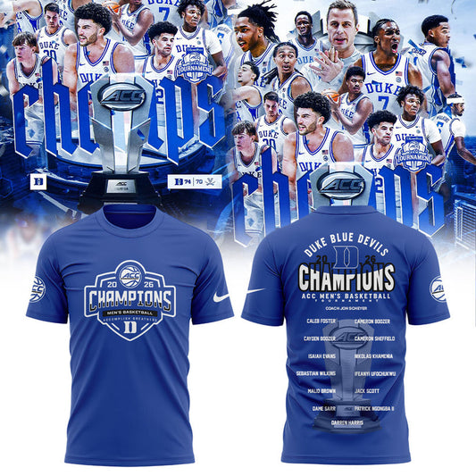 Duke Blue Devils 2026 T.Rowe Price ACC Men’s Basketball Tournament Champions Blue Shirt