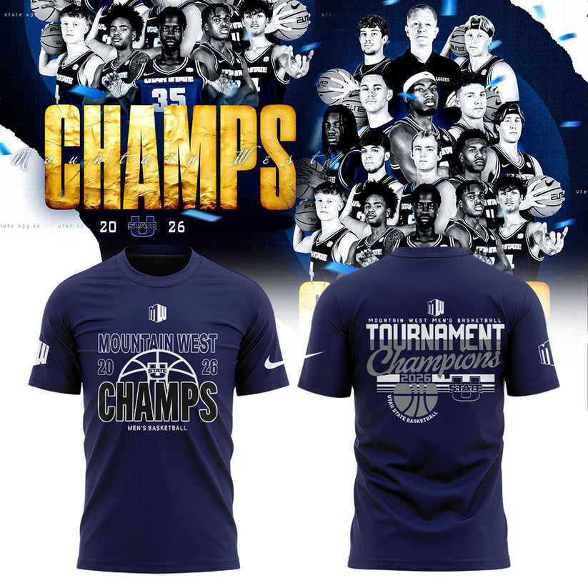 U State Basketball 2026 Men’s Basketball Mountain West Championship Blue Shirt