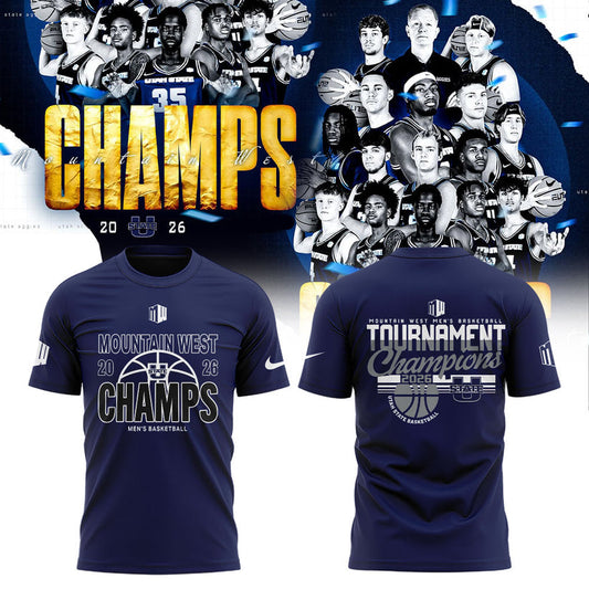 U State Basketball 2026 Men’s Basketball Mountain West Championship Blue Shirt