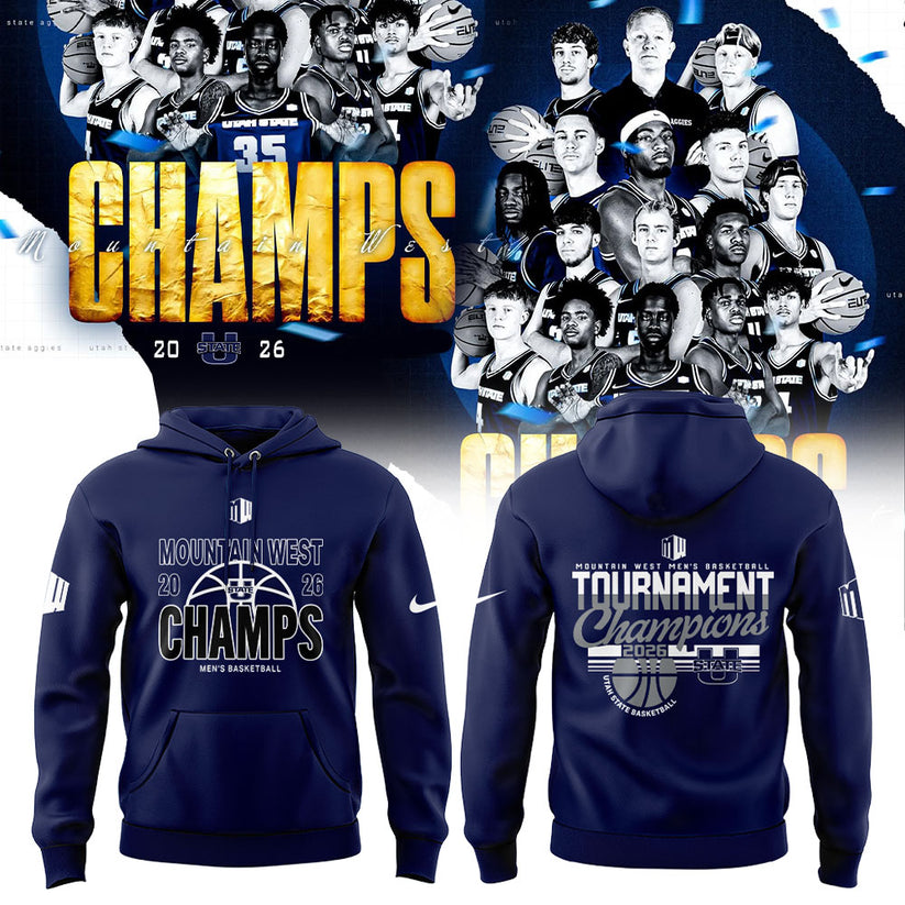 U State Basketball 2026 Men’s Basketball Mountain West Championship Blue Hoodie