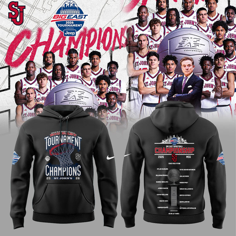 St John’s Basketball 2026 BIG EAST Conference Men’s Basketball Tournament Championships White Hoodie