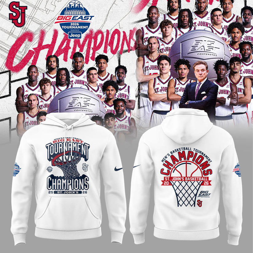 St John’s Basketball 2026 BIG EAST Conference Men’s Basketball Tournament Championships White Hoodie V2