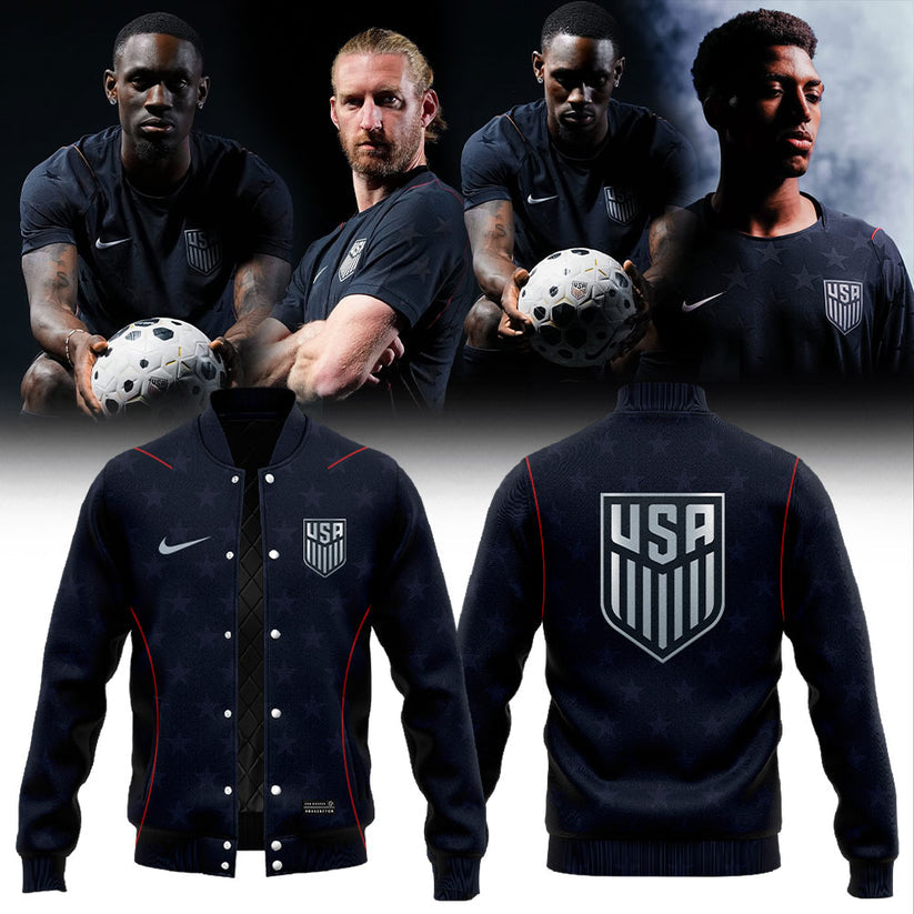 USMNT 2026 Personalized Stripes Match Black Jacket