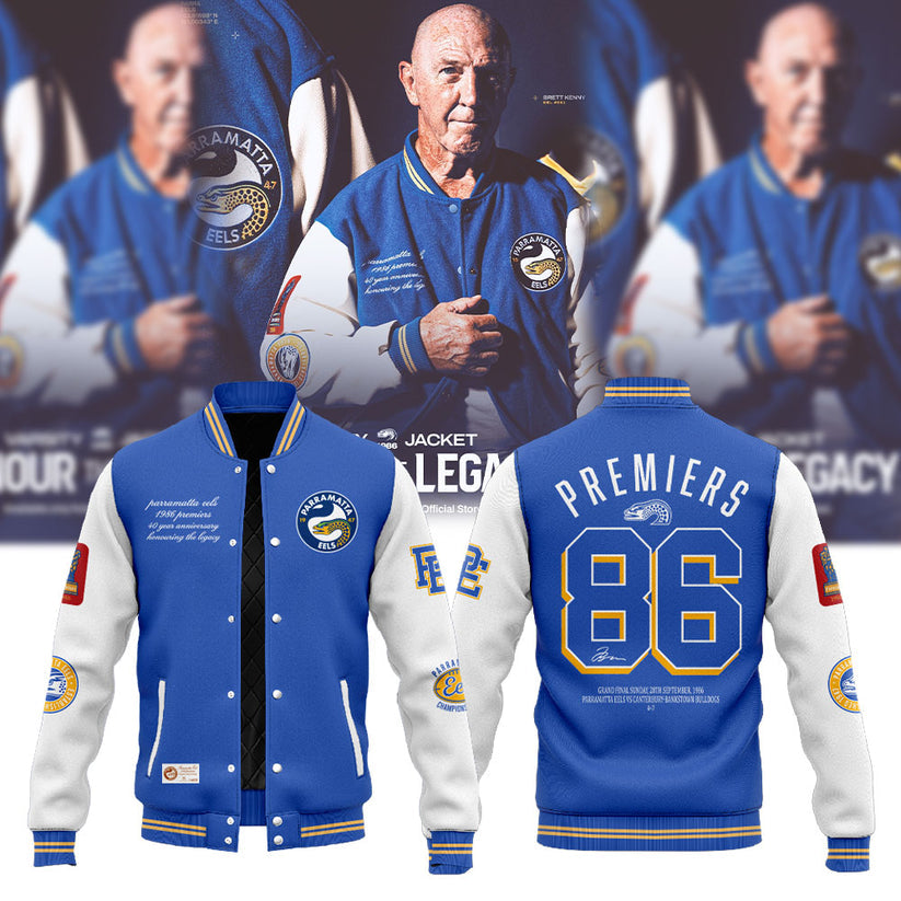 P Eels Parramatta Eels Wear A Piece Of Our History. Edition 1986 Varsity Jacket Signature