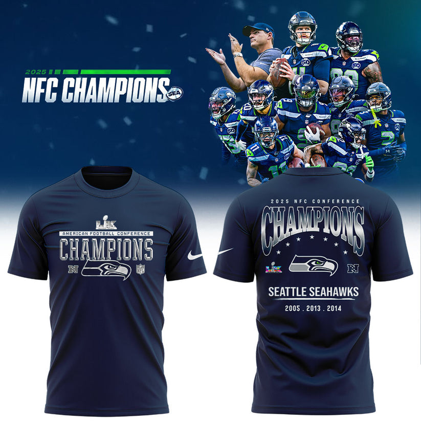 Seattle Seahawks 2025 NFC Conference Champions TShirt