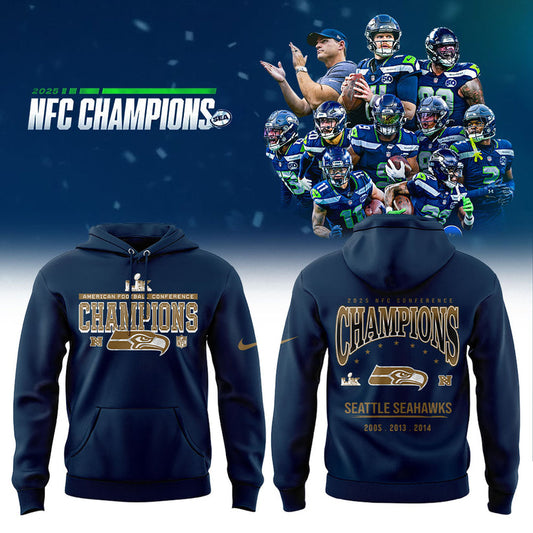 Seattle Seahawks 2025 NFC Conference Champions Hoodie