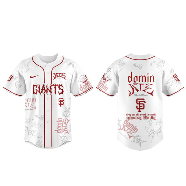 . SF Giants x Stray Kids Merch Dominate World Tour New Jersey White