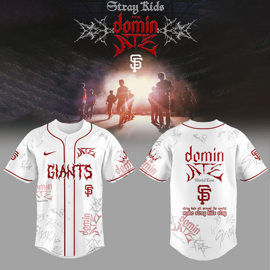 . SF Giants x Stray Kids Merch Dominate World Tour New Jersey White
