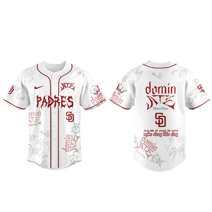 . SD Padres x Stray Kids Merch Dominate World Tour New Jersey White