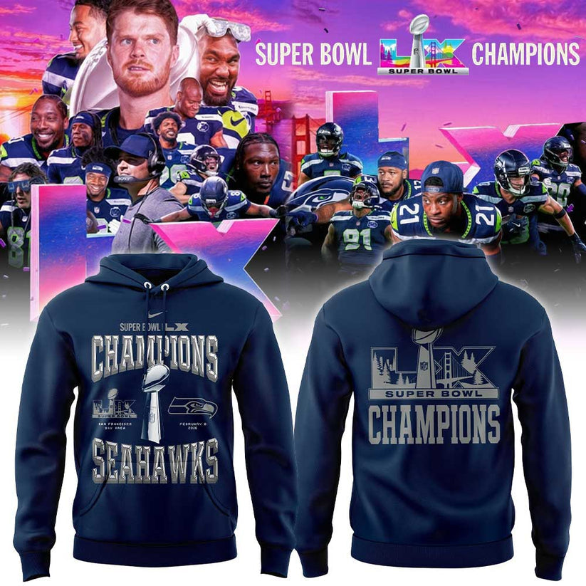 Limited Edition Seattle Seahawks Super Bowl LX Champions Hoodie
