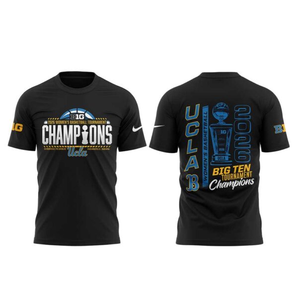 UCLA Women’s Basketball 2026 Big Ten Regular Season Conference Championship Black Shirt V2