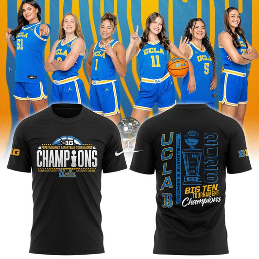 UCLA Women’s Basketball 2026 Big Ten Regular Season Conference Championship Black Shirt V2