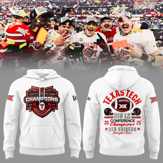 Texas Tech Red Raiders B12 CHAMPIONS 2025 Black Hoodie