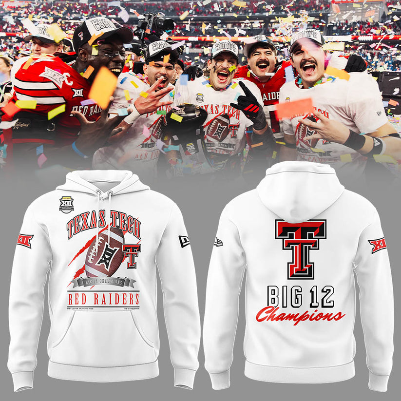 Texas Tech Red Raiders B12 CHAMPIONS 2025 Black Hoodie